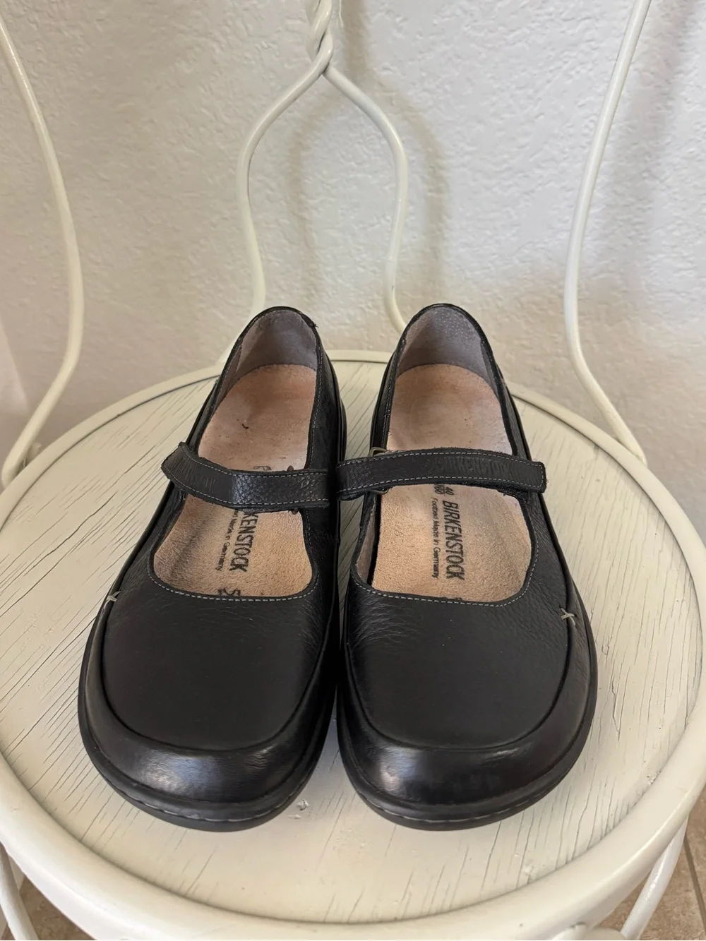 Birkenstock Iona Mary Jane Slip On Shoes Black Leather Women’s Size EU 40